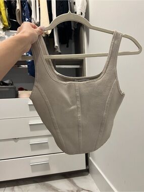 Aritzia Sculpted Tank Top in Beige